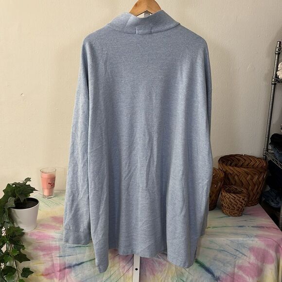 Polo by Ralph Lauren Men's Light Blue 1/4 zip sweater men’s 4XB $138 preppy - Picture 7 of 8